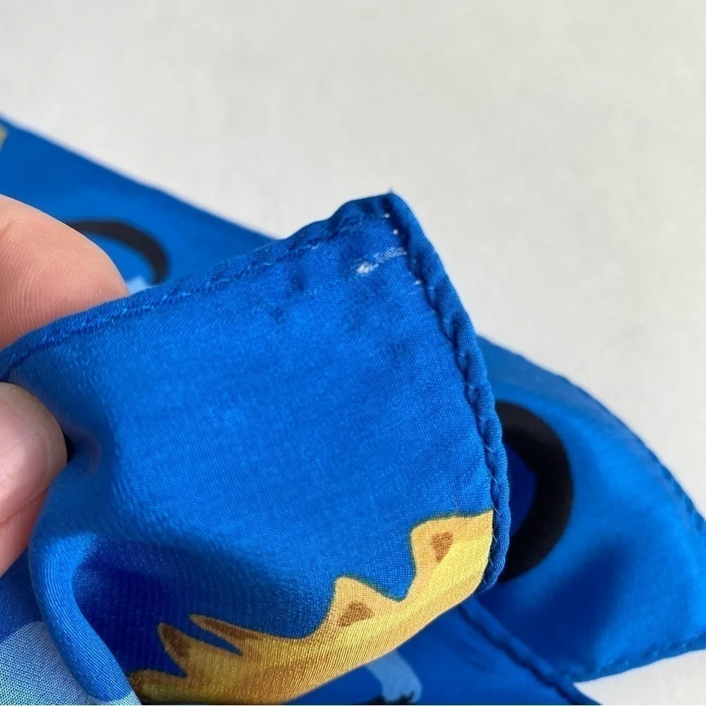 MOVADO 100% Silk Scarf The Museum Watch‎ Face Stopwatch Celestial Sun Moon Stars